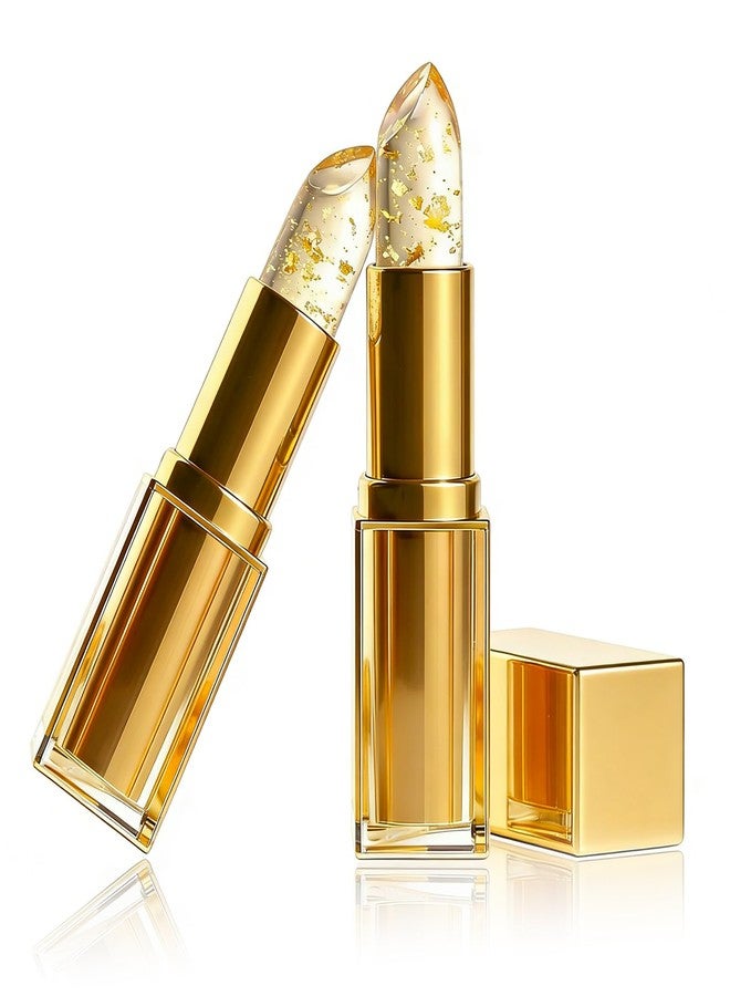 Shrandi 2Pcs Transferproof Color Changing Lipstick for Women, Ph Adjusting Clear Lip Gloss, Transferproof Color Lipstick Long-Lasting Hydration Without Stripping - Image 1