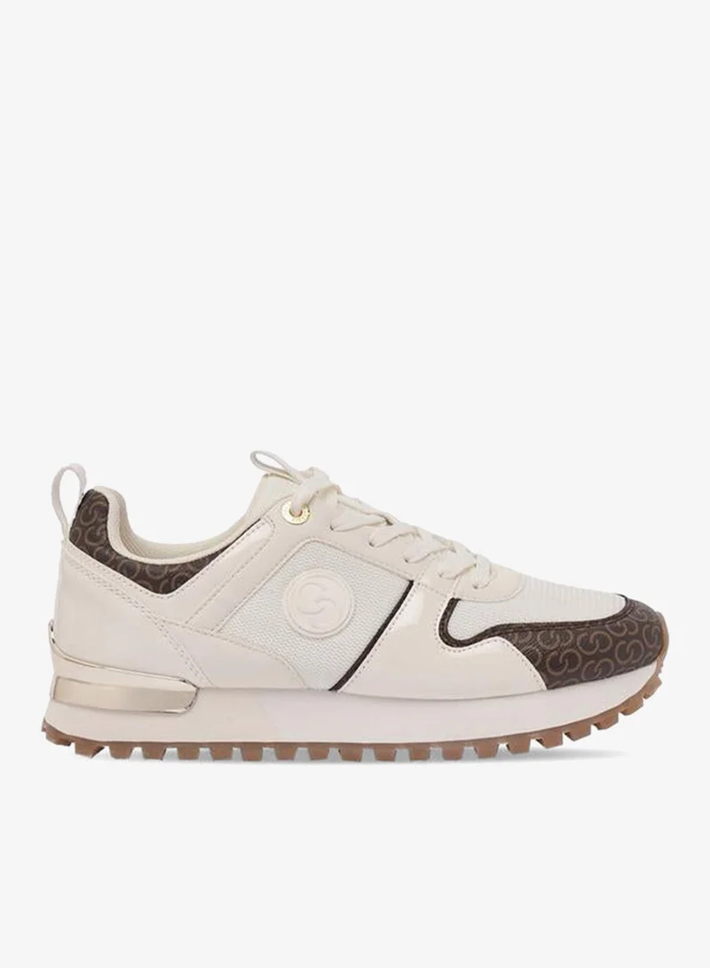 Women Monogram Print Lace-Up Ankle Sneakers