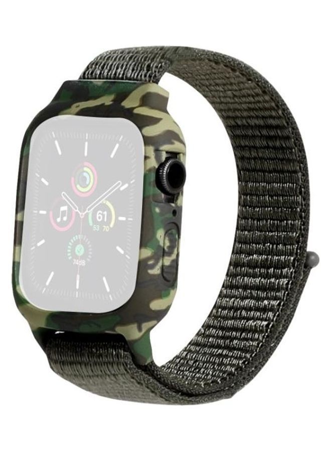NIBEMINENT Replacement Watchbands For Apple Watch Series 7 41mm/6 & SE 5 4 40mm/3 2 1 38mm ArmyGreen - Image 1