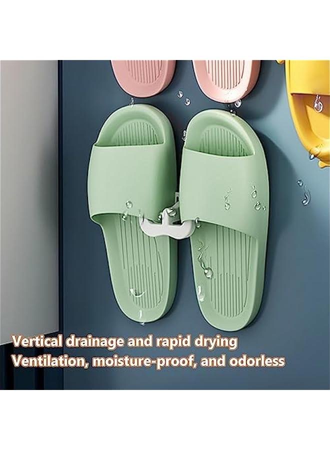 Wall Shoe Rack 12Pcs Shoes Rack Slippers Holder Multifunctional Slippers Organizer Self Adhesive Shoe Rack Wall Hanger for Door Closet Bathroom Kitchen  - Image 5