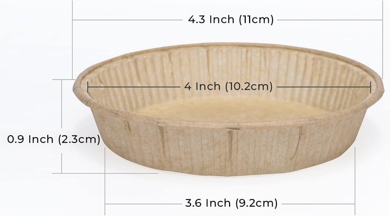 Bake Choice 50pcs Paper Mini Tart Pans for Baking, mini pie tins 4Inch Mini Pie Pans, Non-stick, Unbleached, Disposable Quiche Baking Dish,Oven safe, Microwave safe - Image 2