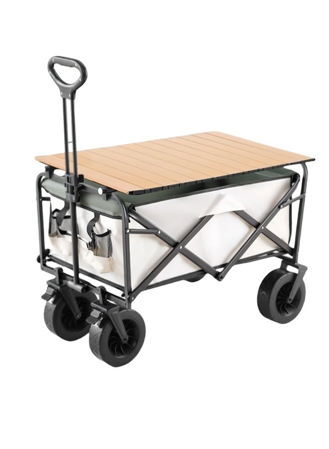 Generic Durable Folding Folding Wagon Utility Outdoor Camping Cart With Double Brake Universal Wheel And Adjustable Handle  - Image 1