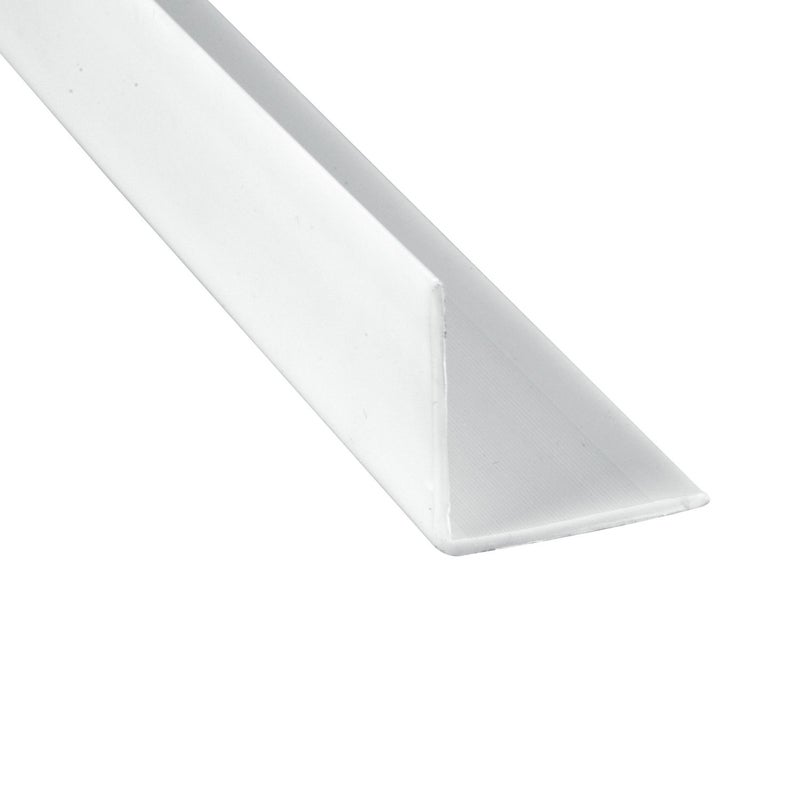 Prime-Line MP10067 Corner Shield Perforated, 1-1/8 In. x 48 in, Vinyl Construction, White (5 Pack) - Image 1