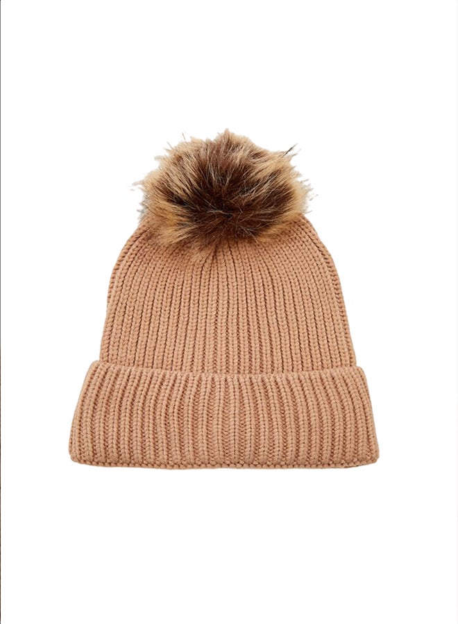 FOREVER 21 Faux Fur Pom Pom Beanie - Image 1