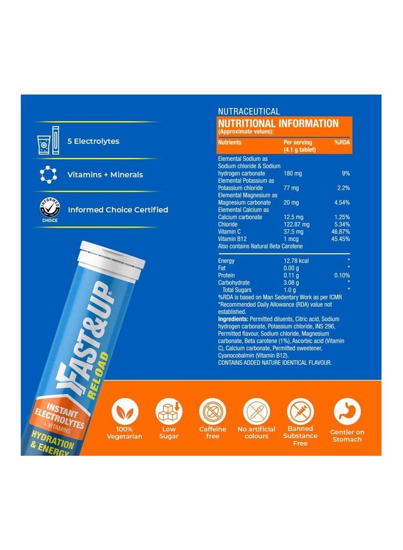 FAST&UP Electrolyte Energy And Hydration Sports Drink Pack Of 1 20 tablets - Image 4
