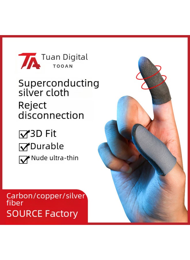 Generic War Bear Game Finger Cover 24-pin Silver Fiber Hand Travel Finger Cover Game Gloves Ultra-thin Anti-sweat Walking Anti-slip E-sports Style-Product Color:Finger Pocket Empty Bag (do Not Need To Buy Single)  - Image 2