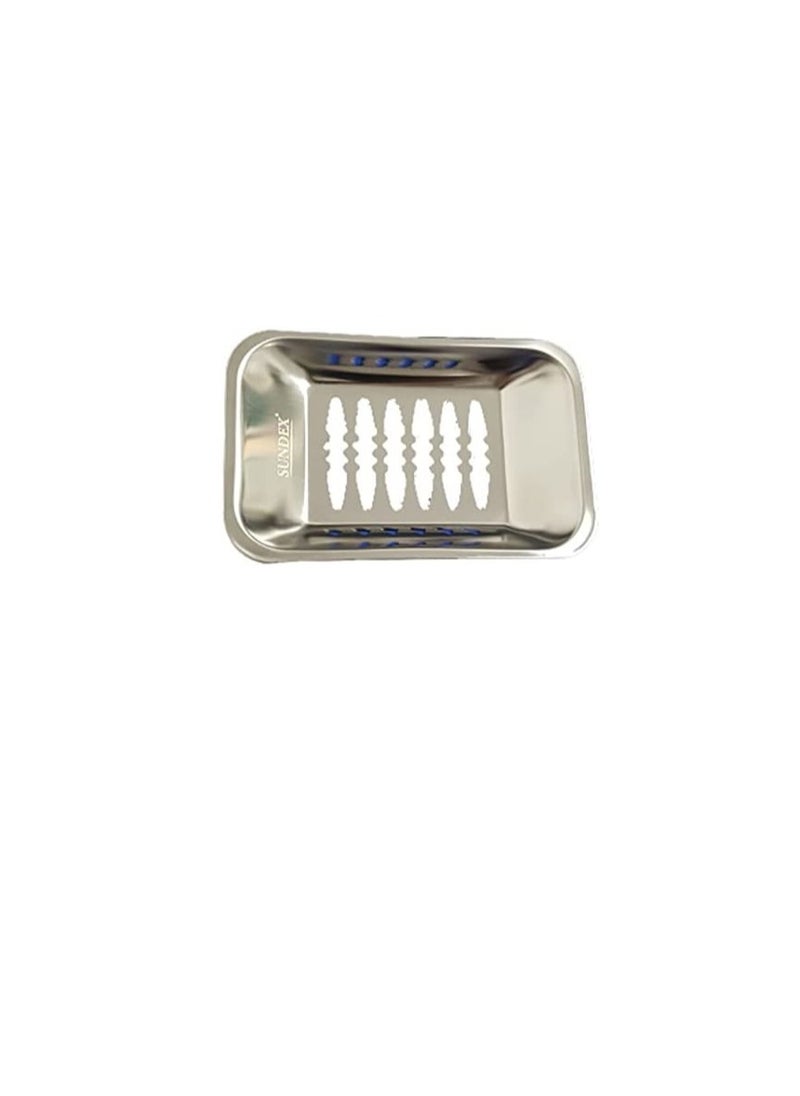Sundex - Sundex Stainless Steel CP Soap Dish Bathroom Shower Toilet Soap Holder - Image 1