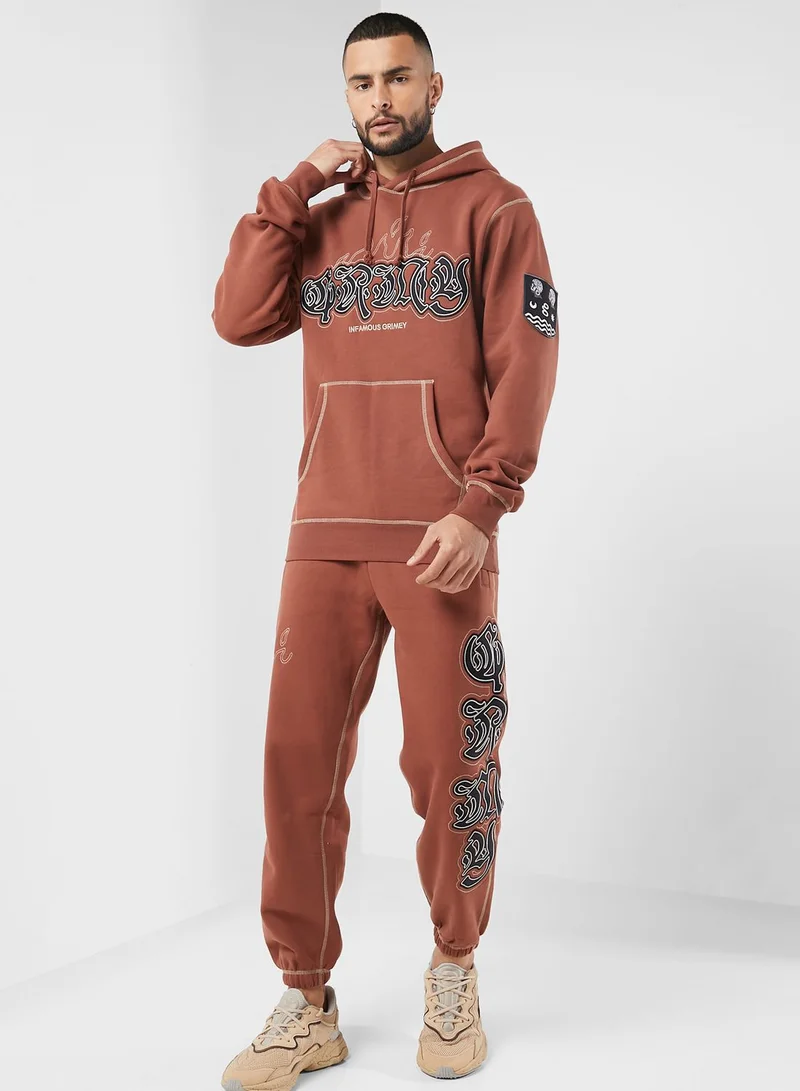 Grimey Fire Route Vintage Hoodie