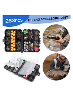 KASTWAVE 263Pcs Fishing Lures Tackle Fishing Kit with Tackle Box Including Plier Jig Hooks Sinker Weight Swivels Snaps Sinker Slides  - Image 2