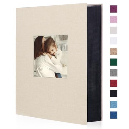 Artmag Fabric Photo Album 4x6 300 Large Capacity for Family Wedding Anniversary Linen Album Holds 300 Horizontal Photos 300 Pockets Beige