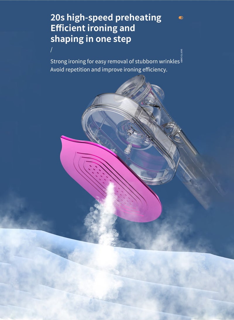 Mini Steamer Travel Steam Iron Garment Portable Handheld Hand Iron Shirt Iron Clothes Steamer with Hide Water Tank Dry Wet Iron for Everyday Use Business  - Image 3