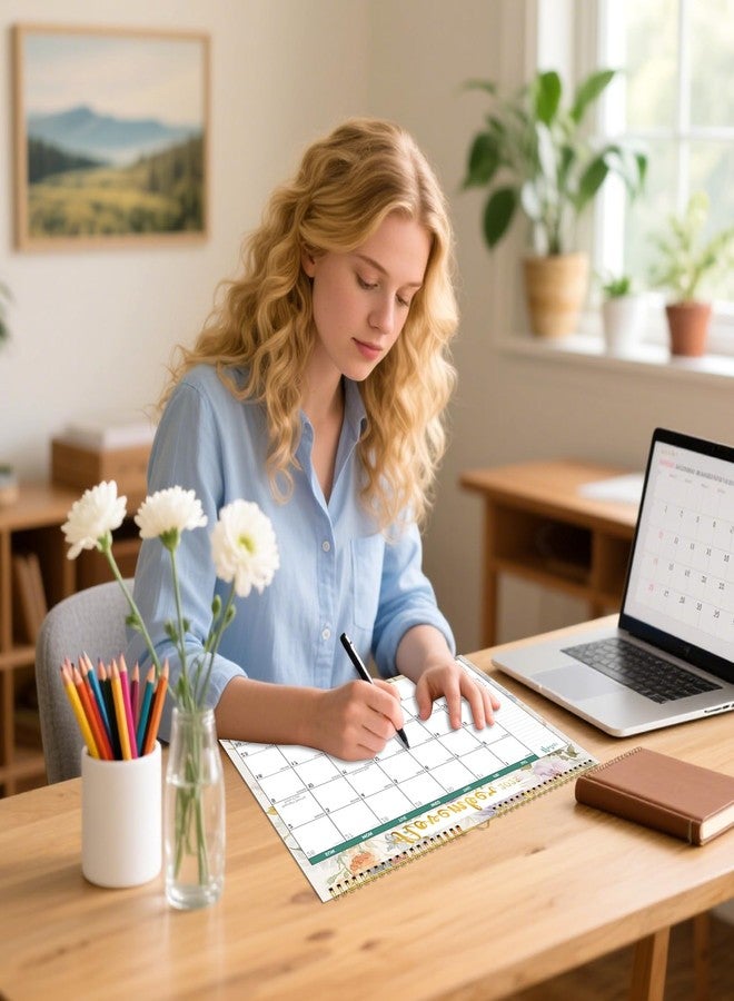 Gannyfer Calendar 2025-2026, 18 Month Wall Calendar 2025 from July 2025 to December 2026, Hanging Spiral Bound Magnetic Fridge Desk Calendars 14" x 11", Perfect for Home School Office (3 Stickers - Image 2