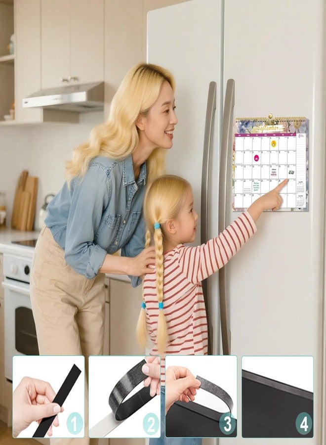 Gannyfer Calendar 2025-2026, 18 Month Wall Calendar 2025 from July 2025 to December 2026, Hanging Spiral Bound Magnetic Fridge Desk Calendars 14" x 11", Perfect for Home School Office (3 Stickers - Image 4