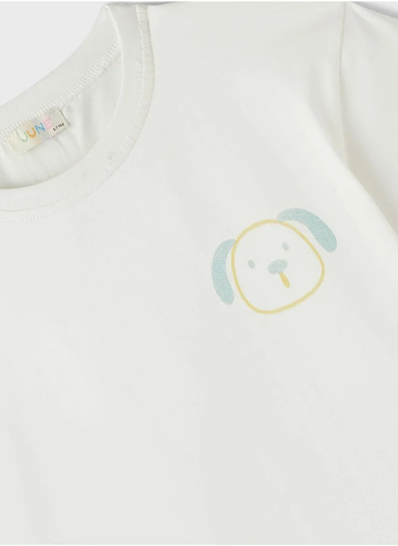 JUNE Kids Crew Neck T-Shirt And Short Set