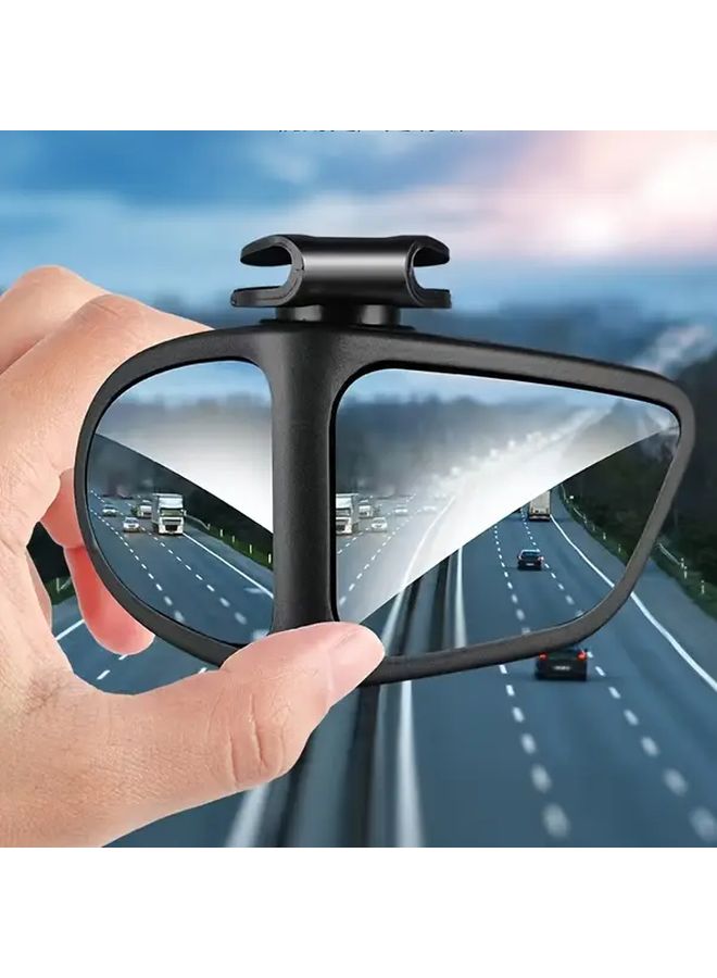 2pcs Black 360 Rotating Oval Blind Spot Mirror Ultra Clear Wide Angle Adjustable Mounting Bracket - Image 5