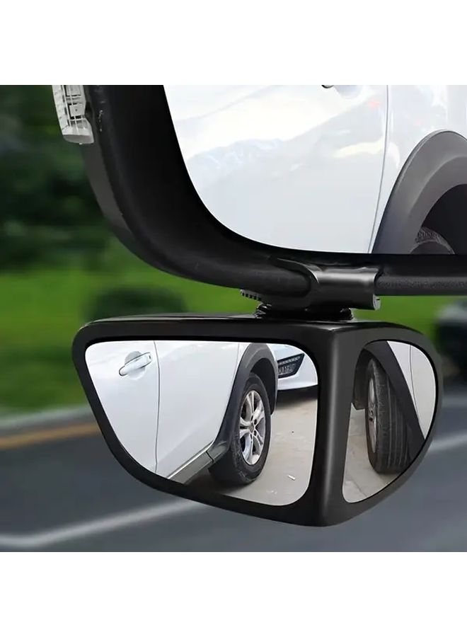 2pcs Black 360 Rotating Oval Blind Spot Mirror Ultra Clear Wide Angle Adjustable Mounting Bracket - Image 3
