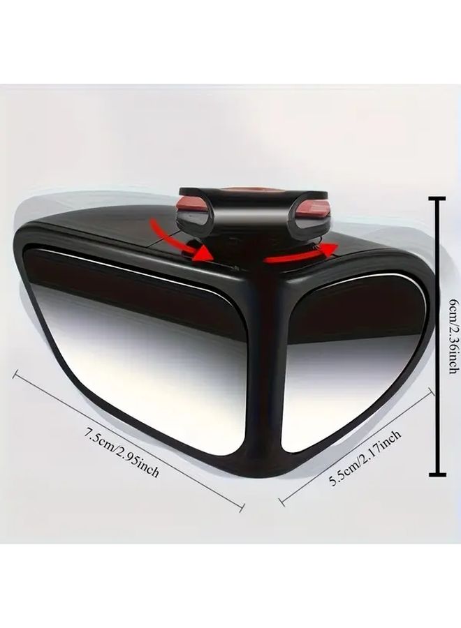 2pcs Black 360 Rotating Oval Blind Spot Mirror Ultra Clear Wide Angle Adjustable Mounting Bracket - Image 2