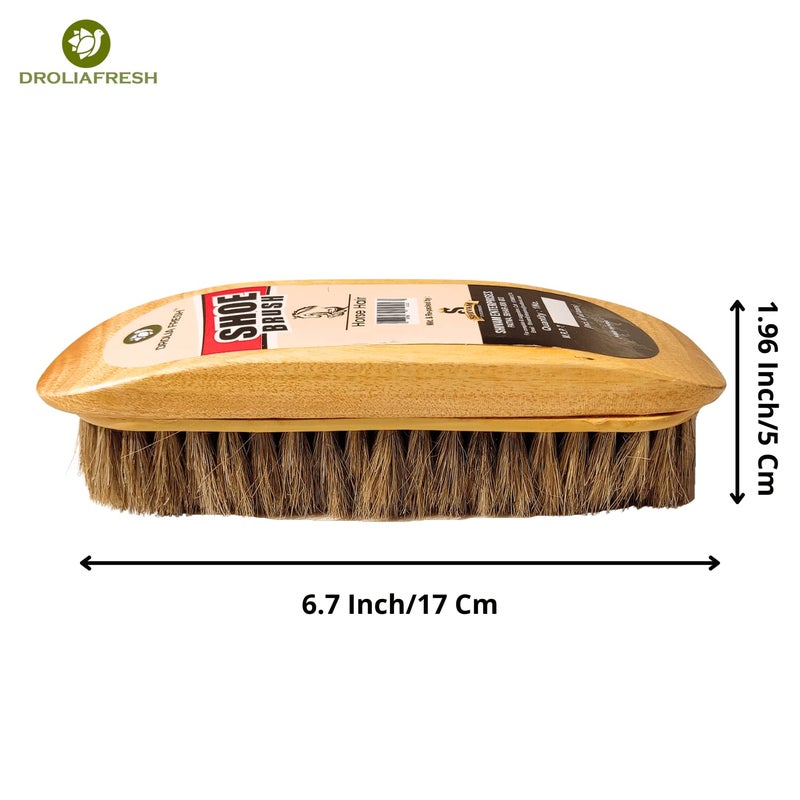 Drolia Horse Hair Shoe Brush, Wooden Handle, for Shoes, Leather, Car Dashboard - Image 4