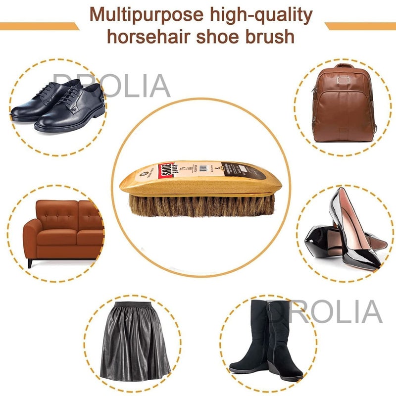 Drolia Horse Hair Shoe Brush, Wooden Handle, for Shoes, Leather, Car Dashboard - Image 5