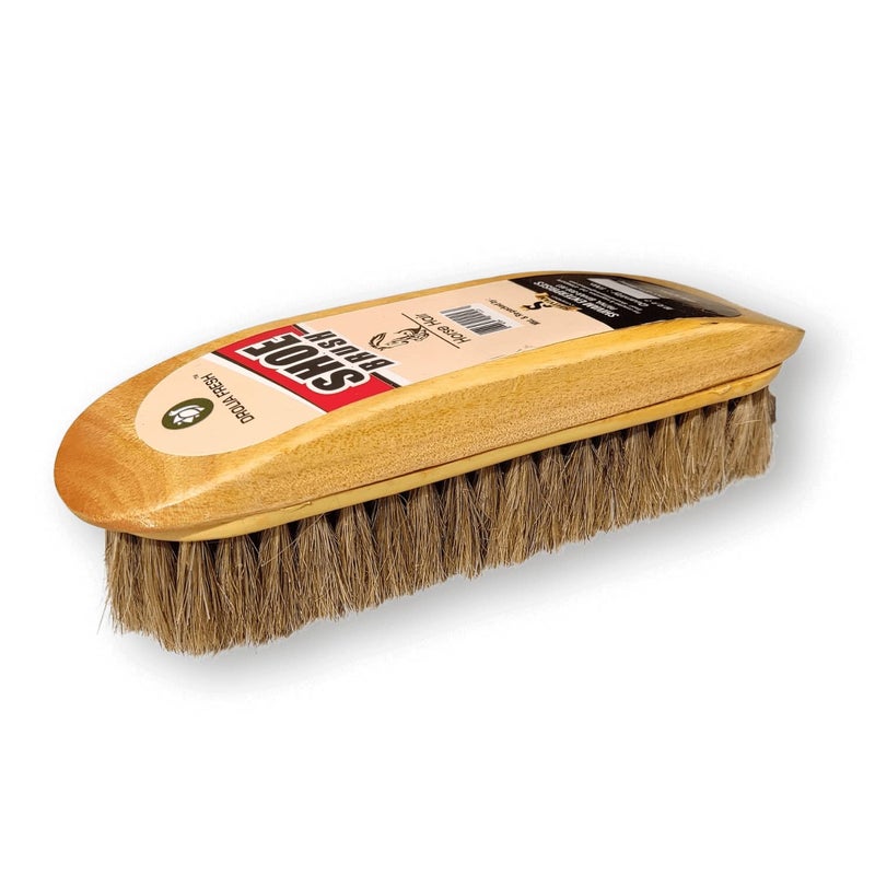 Drolia Horse Hair Shoe Brush, Wooden Handle, for Shoes, Leather, Car Dashboard - Image 1