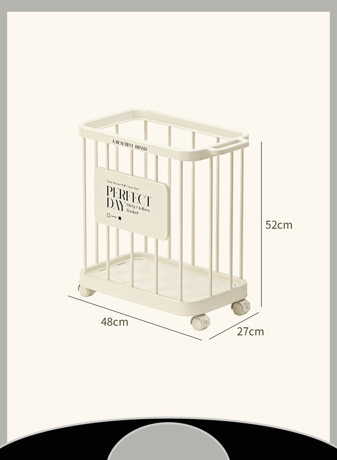 Dirty Clothes Laundry Basket Multifunctional Belt Wheel Large Capacity Strong Load-Bearing Solid Structure Easy To Install Laundry Basket Removable Storage Basket  - Image 2