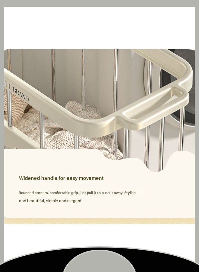 Dirty Clothes Laundry Basket Multifunctional Belt Wheel Large Capacity Strong Load-Bearing Solid Structure Easy To Install Laundry Basket Removable Storage Basket  - Image 4