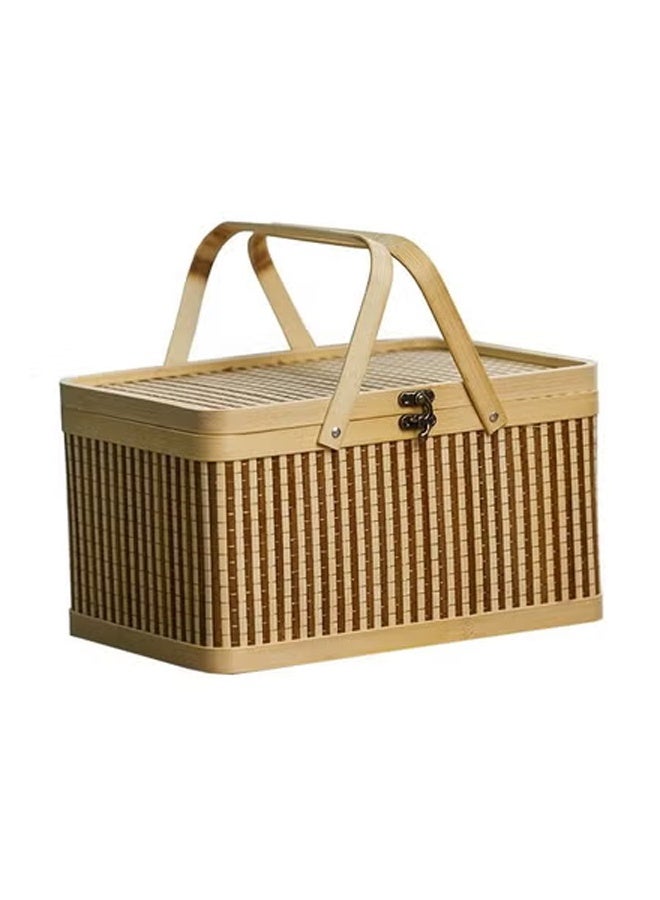 KLNAMAEAAN Portable Bamboo Basket Gift Storage Basket Gift Box 30cm - Image 3