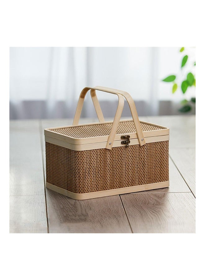 KLNAMAEAAN Portable Bamboo Basket Gift Storage Basket Gift Box 30cm - Image 1