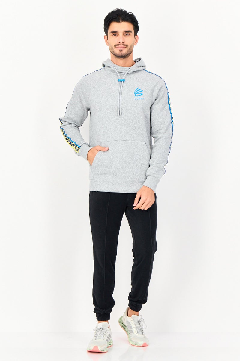 Under Armour x Curry Men Fitted Long Sleeve Outdoor Hoodie, Grey - Image 2