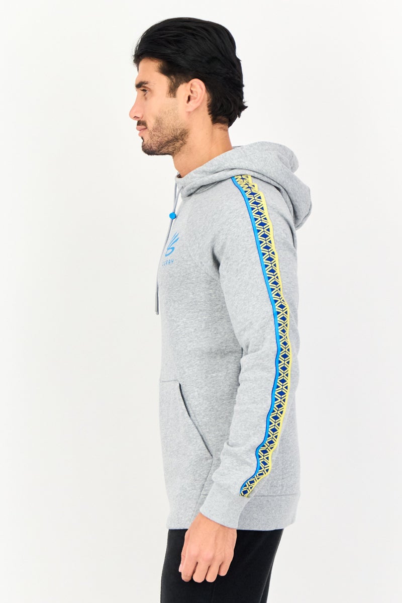 Under Armour x Curry Men Fitted Long Sleeve Outdoor Hoodie, Grey - Image 3