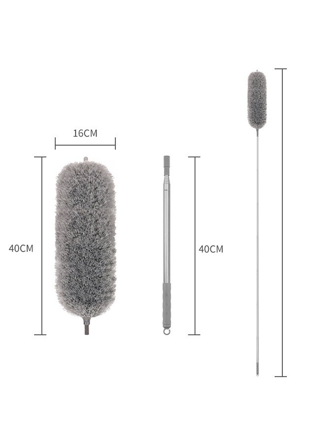 Feather duster with dusting brush, extendable household cleaning tool 2.5m - Image 4