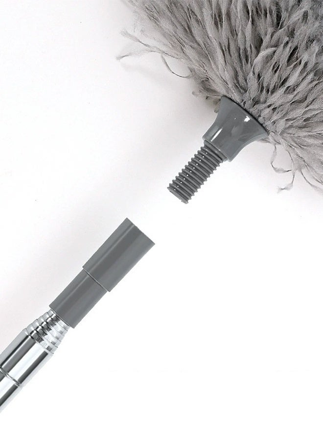Feather duster with dusting brush, extendable household cleaning tool 2.5m - Image 2