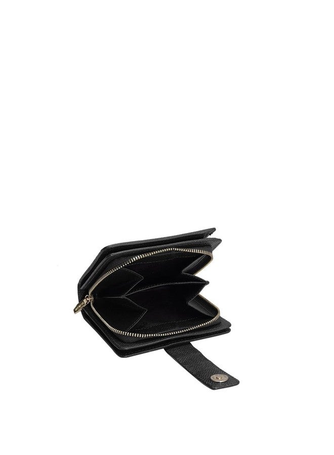 Da Milano Genuine Leather Black Flap & Zip Women Wallet (10014C) - Image 5