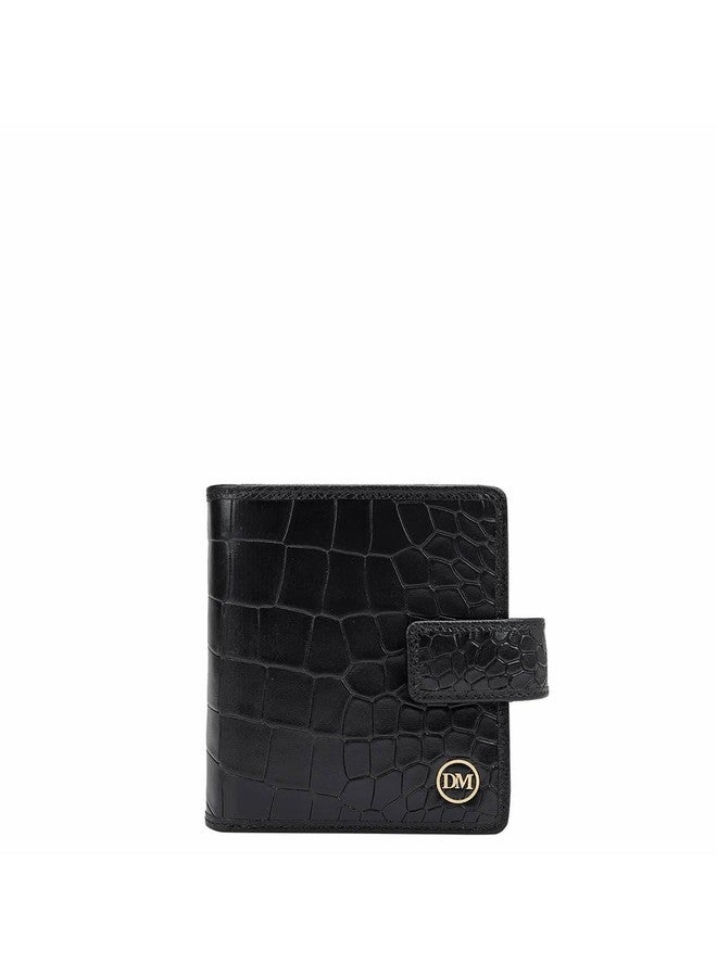 Da Milano Genuine Leather Black Flap & Zip Women Wallet (10014C) - Image 1