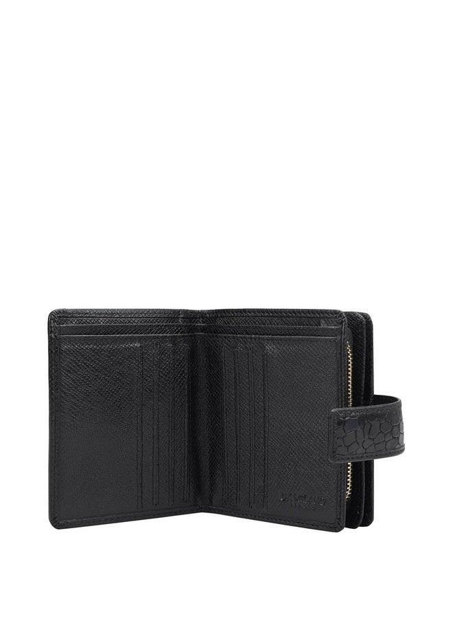 Da Milano Genuine Leather Black Flap & Zip Women Wallet (10014C) - Image 4