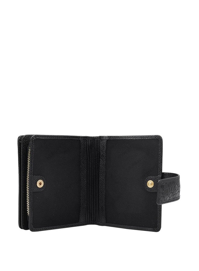 Da Milano Genuine Leather Black Flap & Zip Women Wallet (10014C) - Image 3