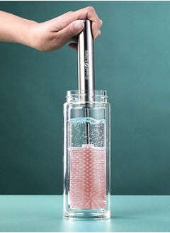AL SANIDI Water bottle and cup cleaning brush, Pink , Size 37*4.5*1.8 Cm  - Image 2