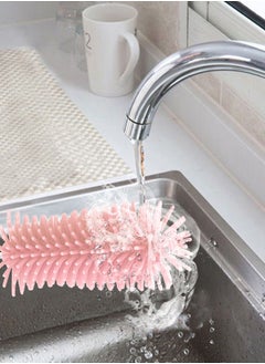 AL SANIDI Water bottle and cup cleaning brush, Pink , Size 37*4.5*1.8 Cm  - Image 3
