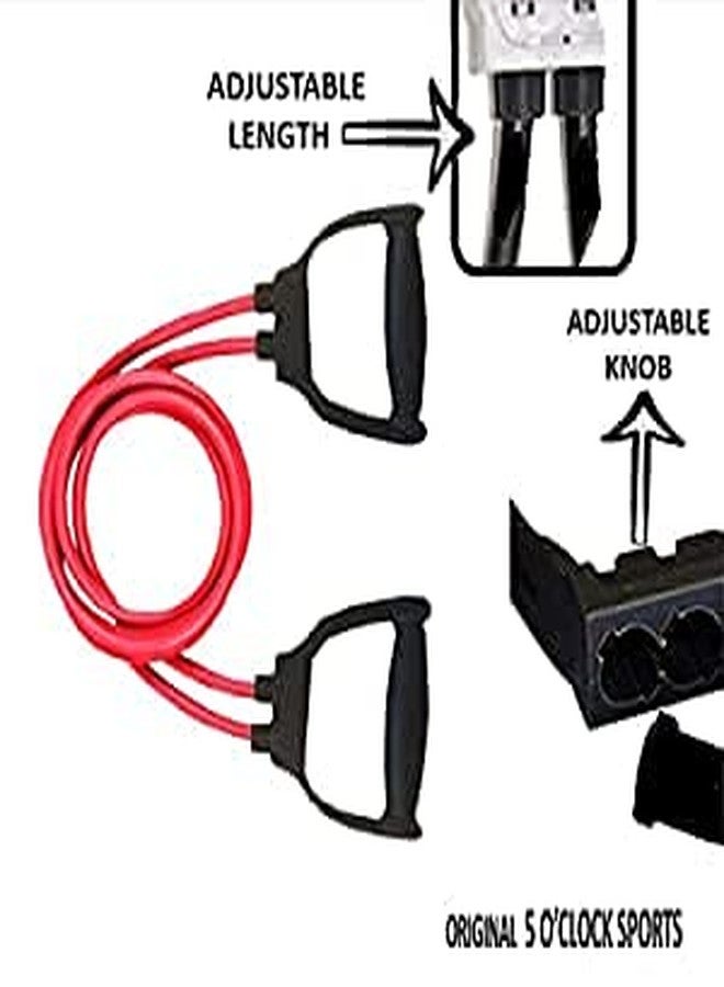 Tree Fit Double Toning Tube Resistance Exercise Bands with Foam D-Handle Fitness Rope Rubber Bands for Stretching Home Workout Gym Workouts Pilates Training for Men and Women, Silicone - Image 4