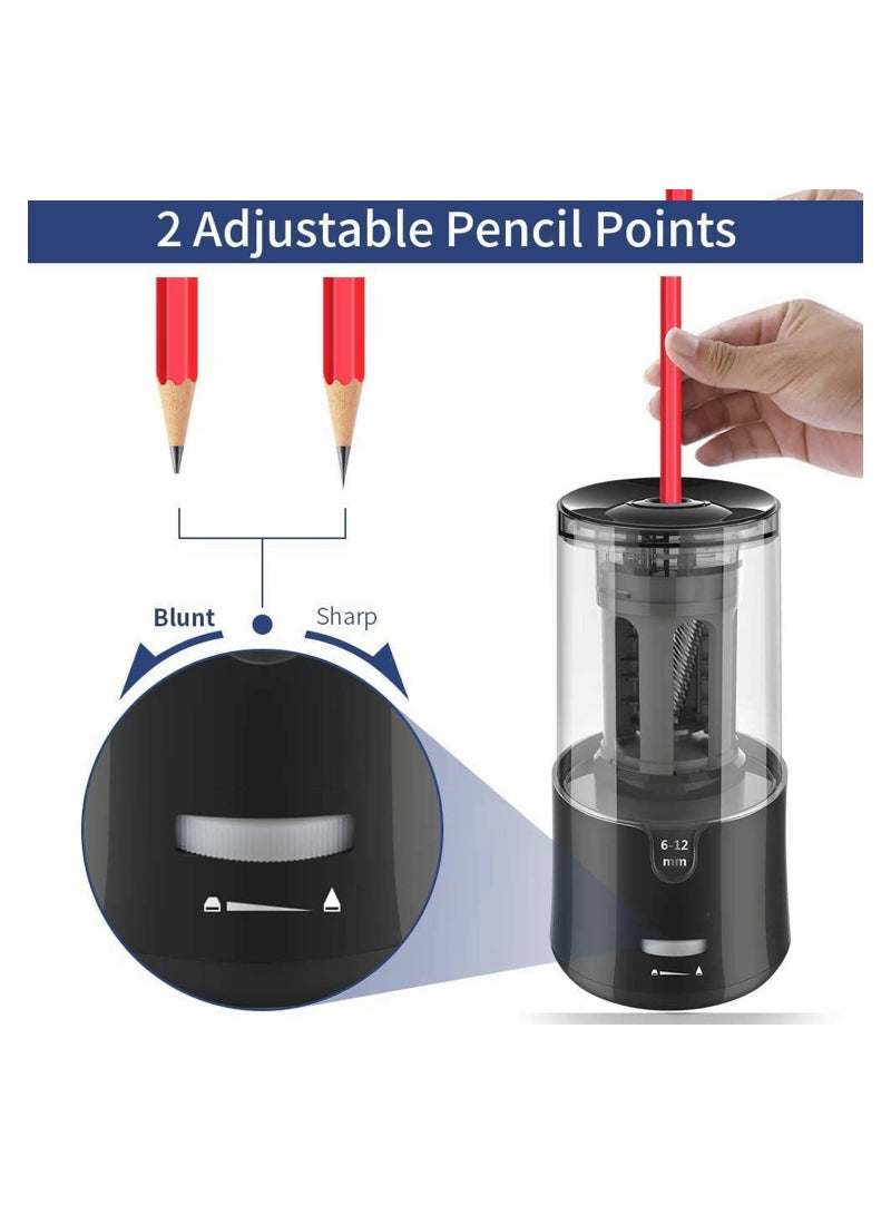 SYOSI Electric Pencil Sharpener Rechargeable and Autostop Large Professional Art for 6 to 12mm Pencils Classroom Office Home Kids Teachers Artists  - Image 5