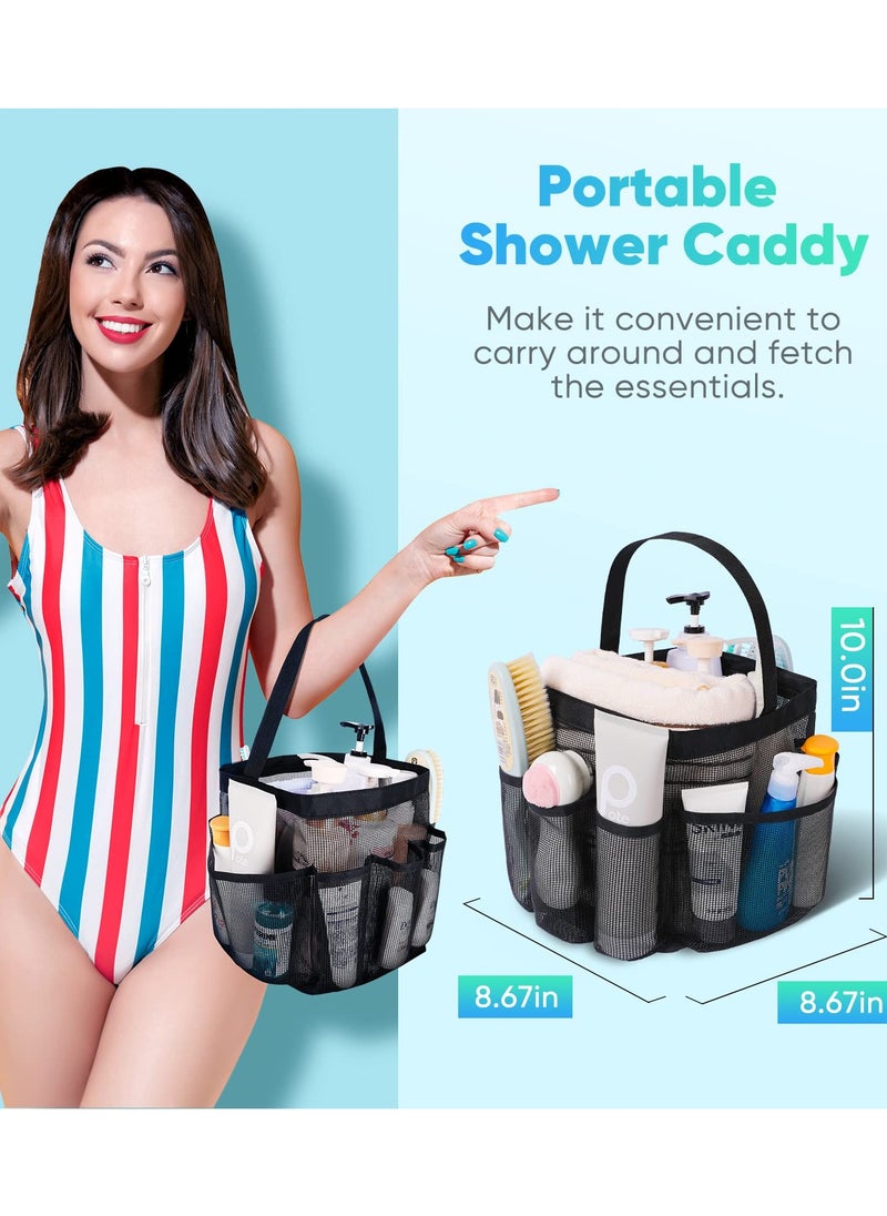 Mesh Shower Caddy Portable for College Dorm Room Essentials,Portable Shower Caddy Dorm with 8-Pocket Large Capacity,Shower Bag for Beach,Swimming,Gym