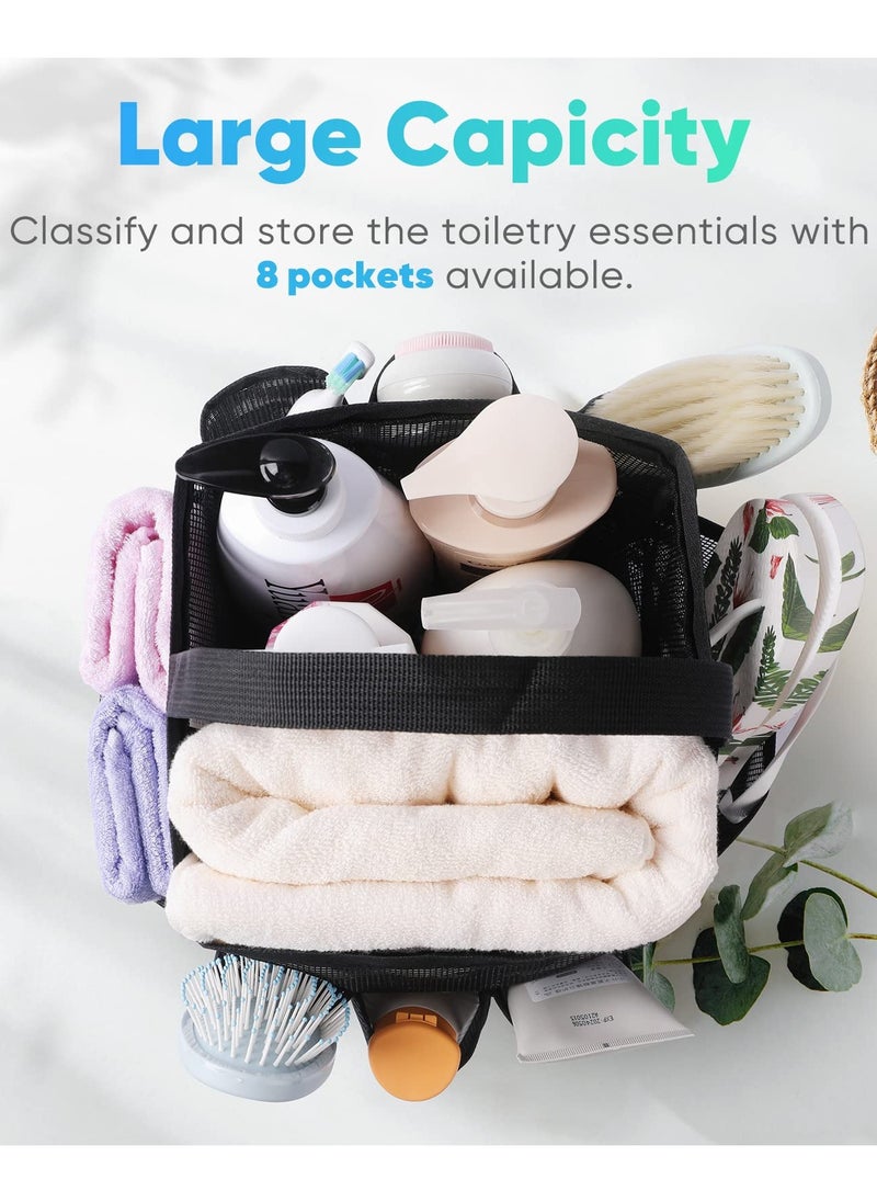 Mesh Shower Caddy Portable for College Dorm Room Essentials,Portable Shower Caddy Dorm with 8-Pocket Large Capacity,Shower Bag for Beach,Swimming,Gym