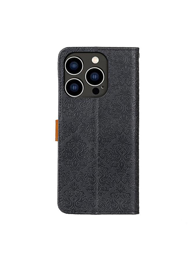 S-TOP Case For iPhone 15 Pro Max European Floral Embossed Leather Phone Case - Image 3