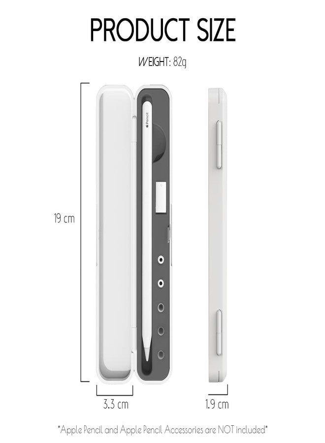 حقيبة حمل Meowster لقلم Apple Pencil من الجيل الثاني والجيل الأول - صندوق تخزين بغطاء لقلم Apple Pencil - حافظة واقية لقلم iPad Pencil - ملحقات حامل - امتصاص الصدمات (رمادي) - Image 3