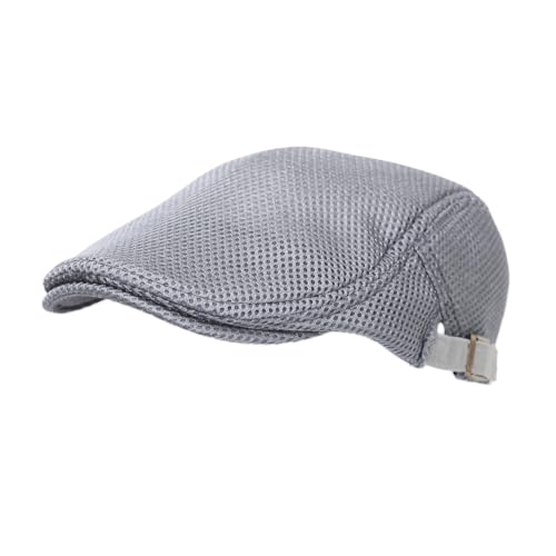 WITHMOONS Ivy Cap Straw Weave Linen-Like Cotton Cabbie Newsboy Hat MZ30038 (Mesh_Lightgrey) - Image 1