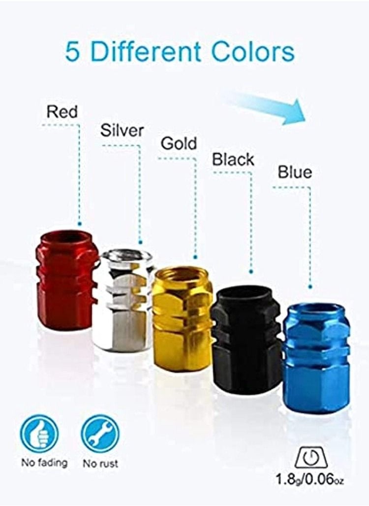 OIMG Aluminium Valve Caps With Seal For Stable Tyre Pressure  - Image 5
