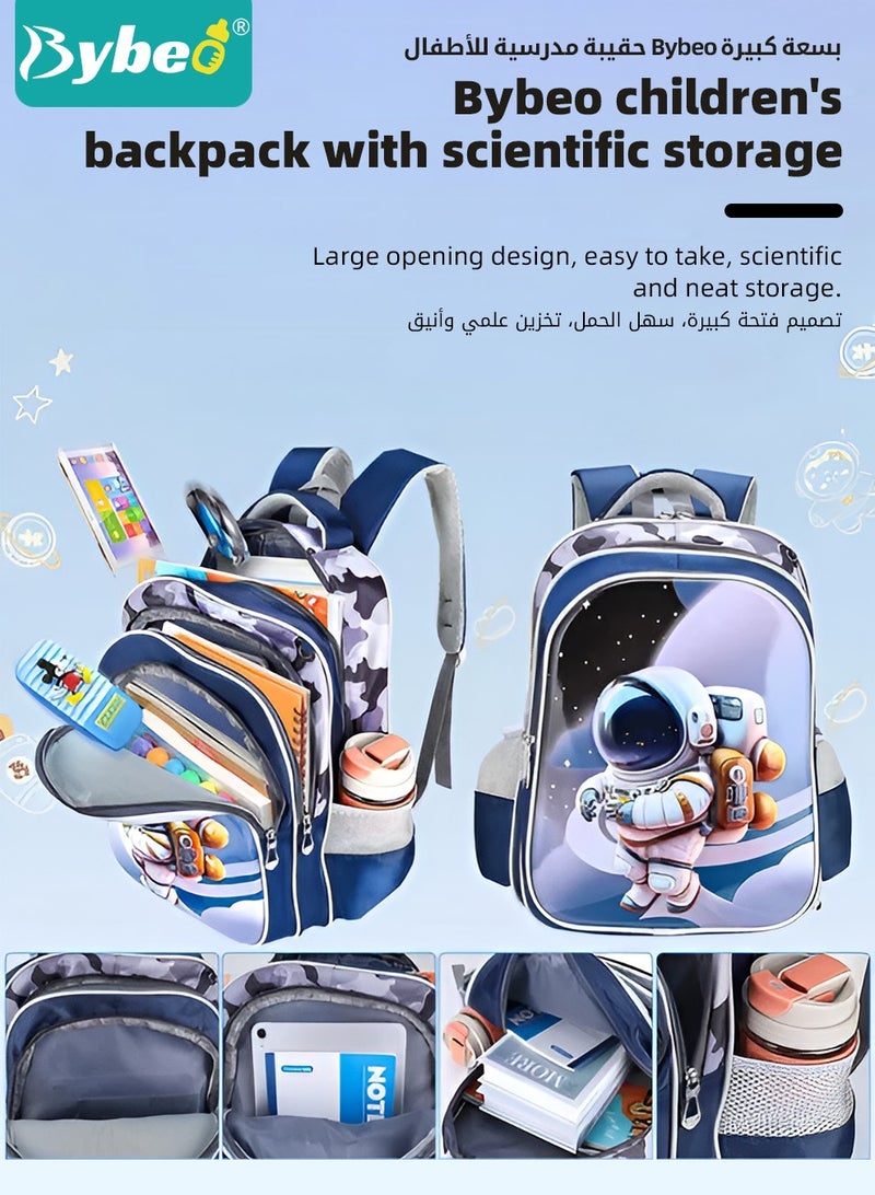 Bybeo 3PCS Children School Bag, Student Rolling Backpacks Set, Trolley School Bag + Lunch Bag + Pencil Case, Kids Backpack for Boys and Girls, Cute Cartoon Schoolbag, Lightweight Trolley Travel Bag with 6 Wheels Classic Roller - Image 4