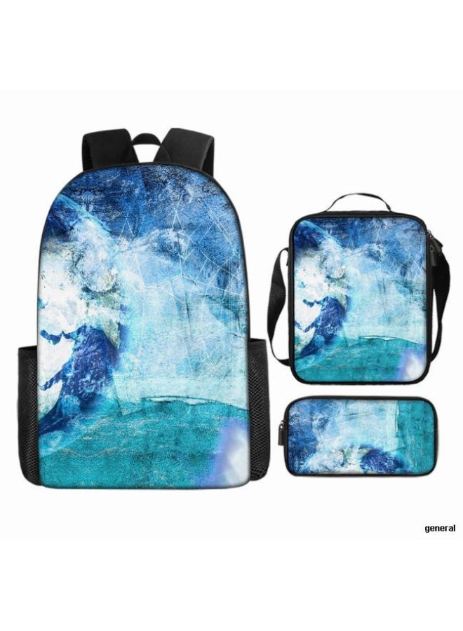 عام حقيبة ظهر مطبوعة بالرسوم المتحركة + حقيبة يد + مجموعة حقيبة قلم، مجموعة حقيبة عملية من ثلاث قطع (يتوفر الطلاب والأطفال والأصدقاء وتسلق الجبال وما إلى ذلك) - 63 - Image 1