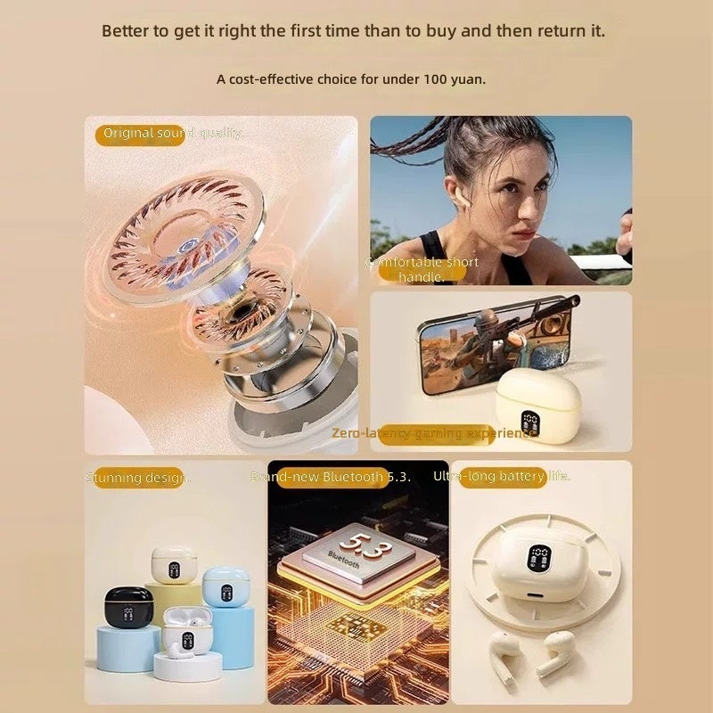 ZX 2026 New Bluetooth Wireless Earbuds with Smart Noise Cancellation, High-Quality Sound, and Power Display - Image 4