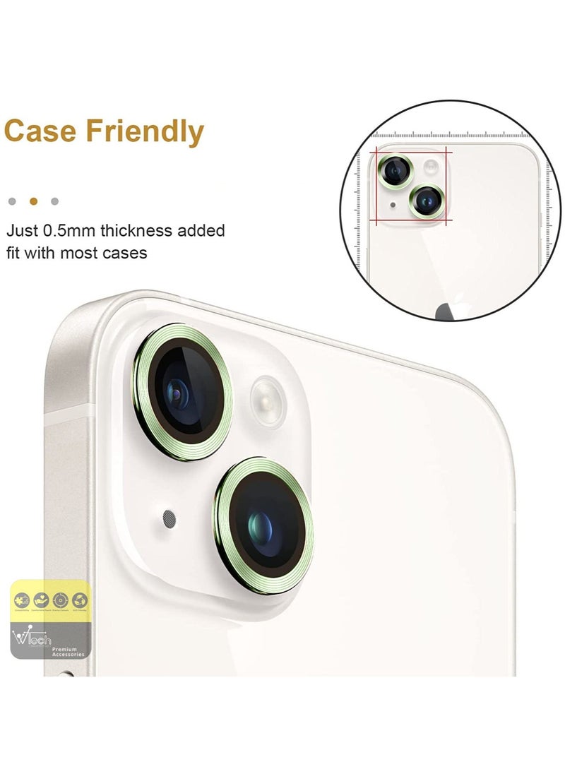 Wtech - Apple iPhone 15 Plus 2023 Premium Camera Lens Film Protector Shield (MLHICR) - Clear/Green - Image 1